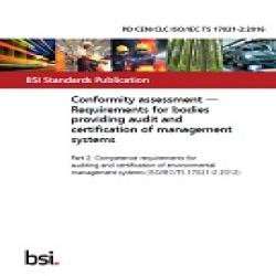 BS PD CEN/CLC ISO/IEC TS 17021-2:2016