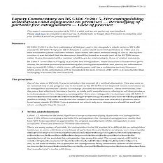 BS 5306-9:2015 EXCOMM (FIRE)